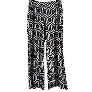 Jude Conally Multicolor Hexagon Print Flared Leg Pull On Pants Womens Size XS